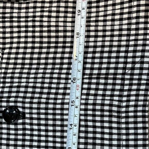 Norm Thompson Womens Blazer Black White Check Button Up Long Sleeve Sz XS - Picture 16 of 16